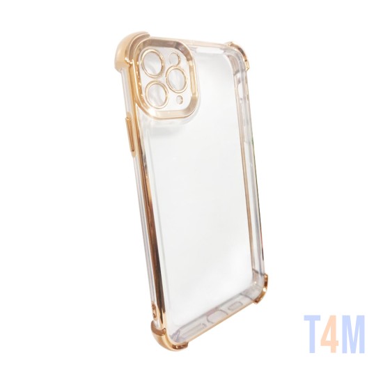 Funda de Silicona Rígida con Lente de Cámara Q Series para Apple iPhone 11 Pro Max Dorado